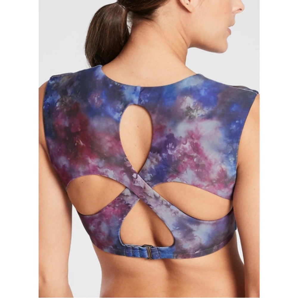 Athleta ABC Supernova Entwined Bikini Set tie dye top crop swimsuit cosmic - Picture 2 of 9